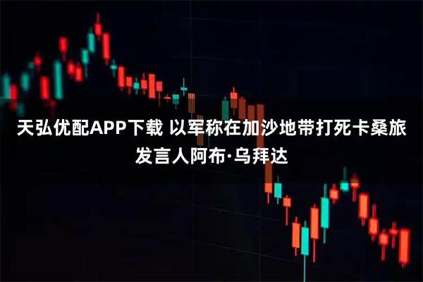 天弘优配APP下载 以军称在加沙地带打死卡桑旅发言人阿布·乌拜达